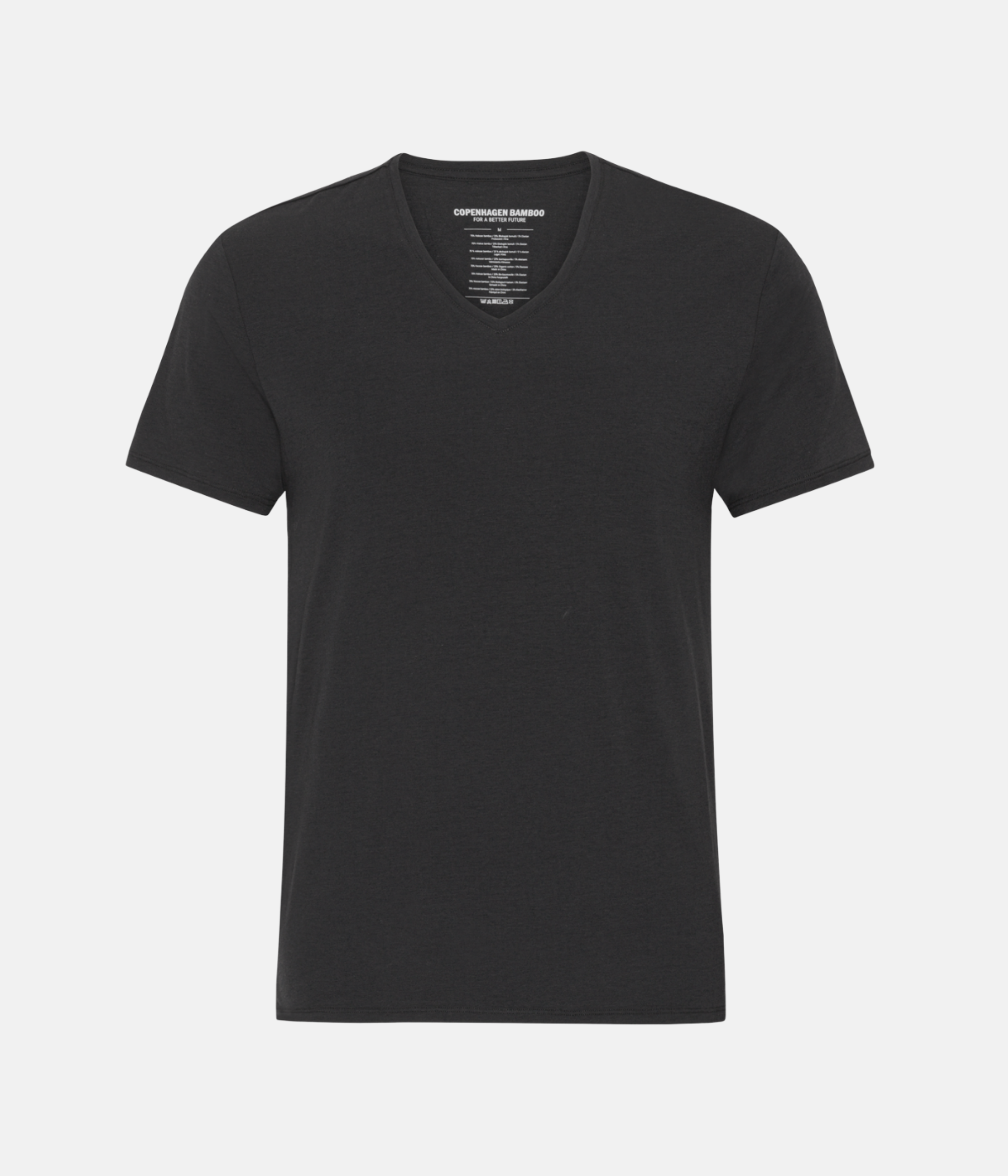 2 stk Sorte slim fit v-hals bambus T-shirts