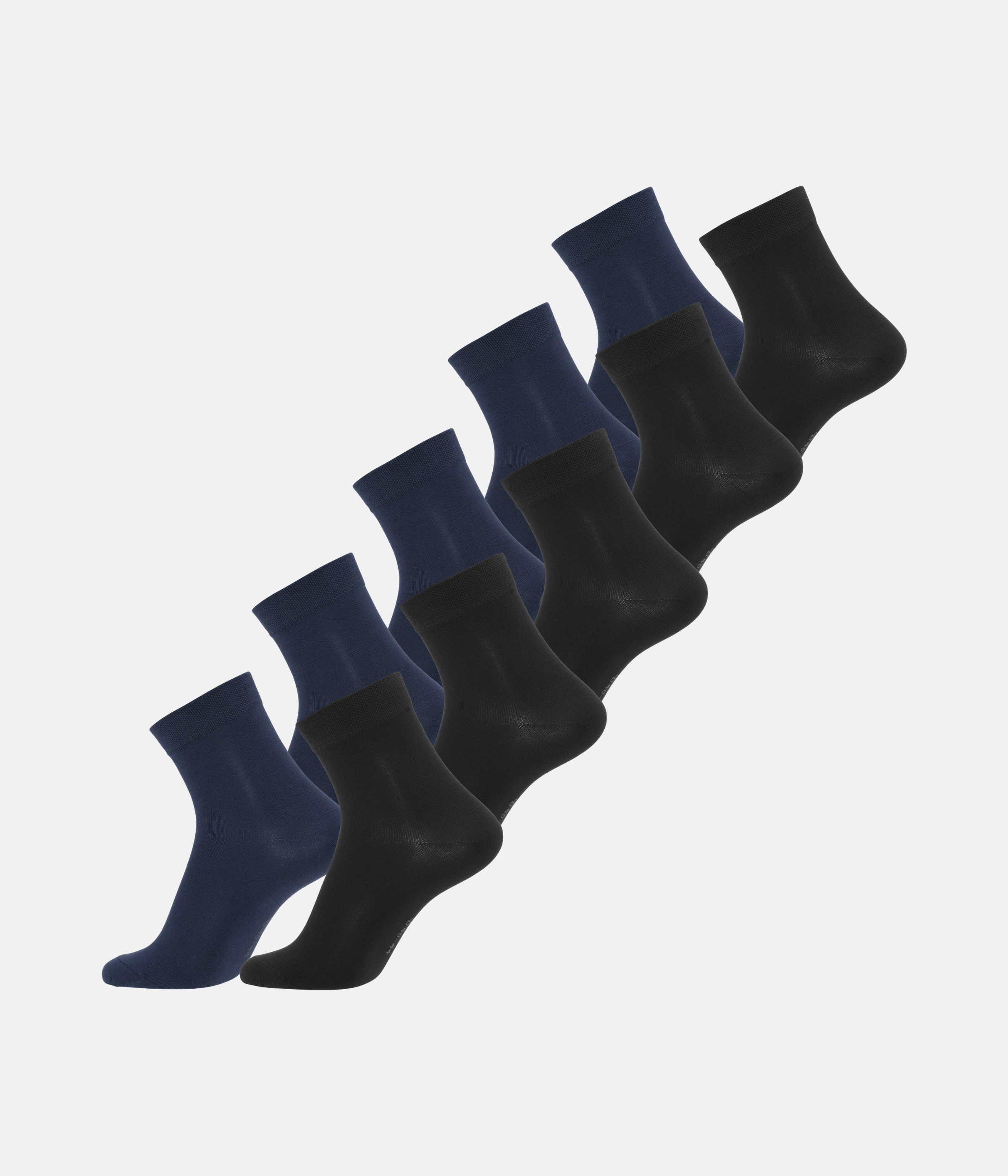 10 Par Bambus Strømper Low Cut - Sort/Navy