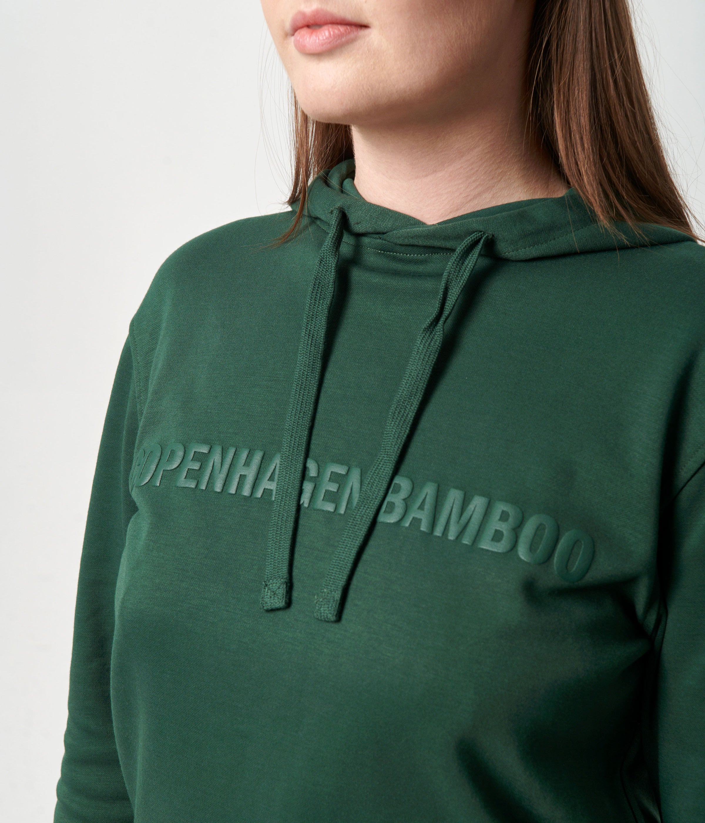 Grønt bambus hoodie joggingsæt med logo