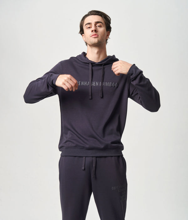 Grå bambus hoodie med logo