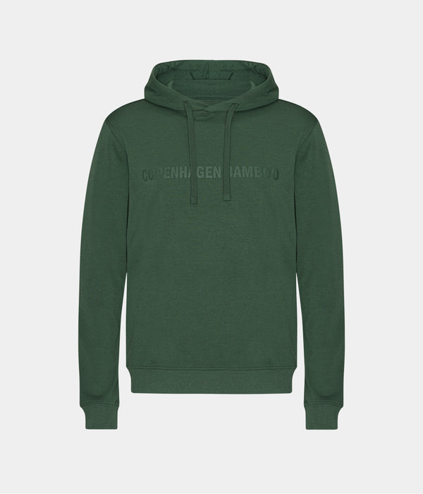 Grøn bambus hoodie joggingsæt med logo