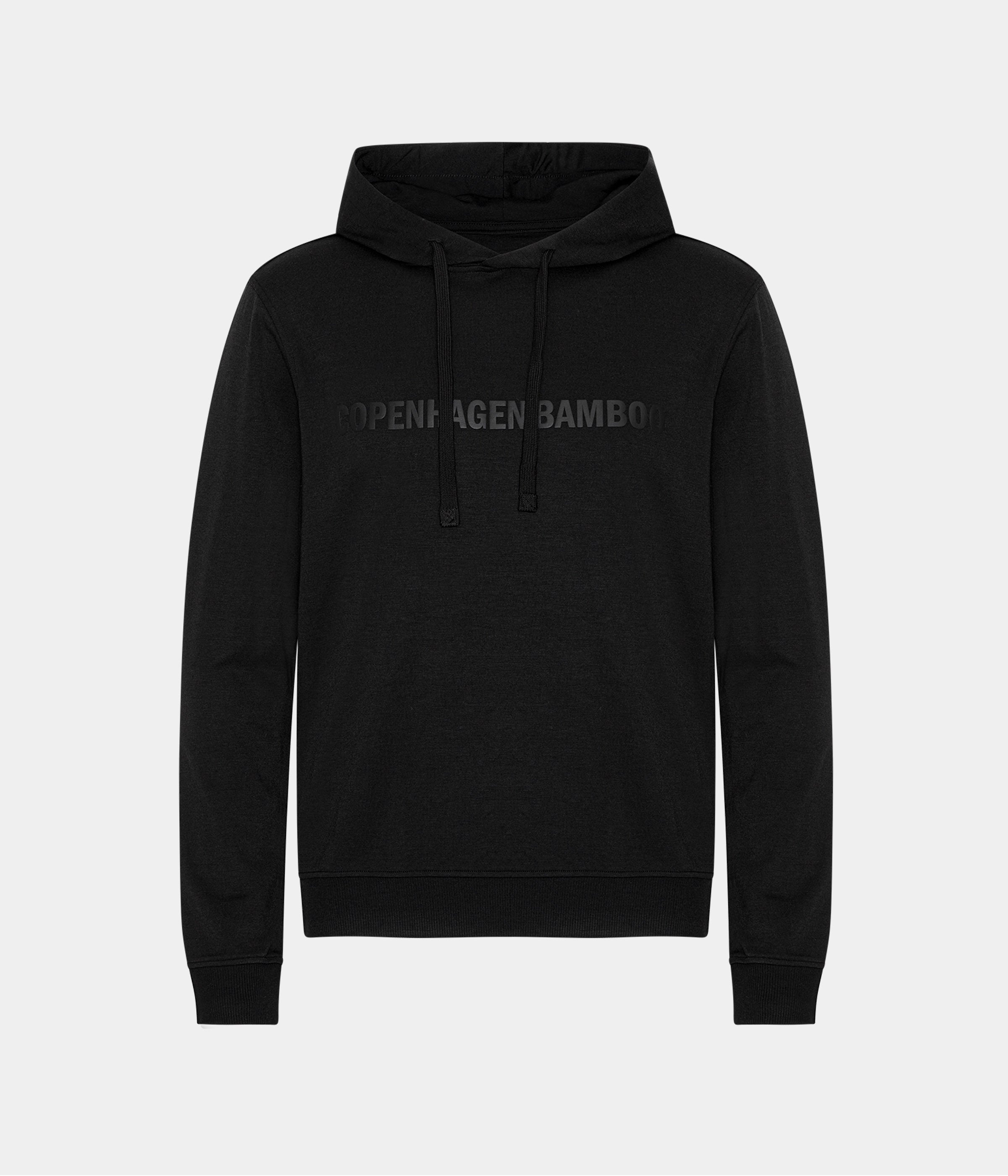 Sort bambus hoodie joggingsæt med logo