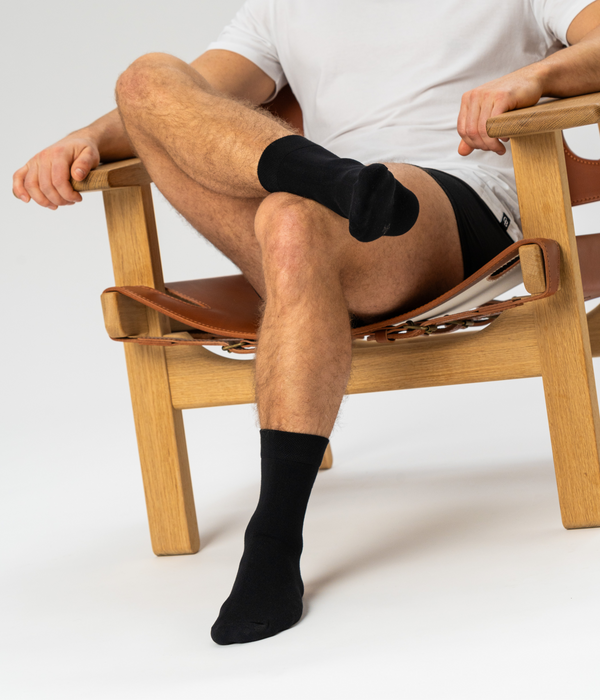 7 pak Sort bambus strømper (Low cut)