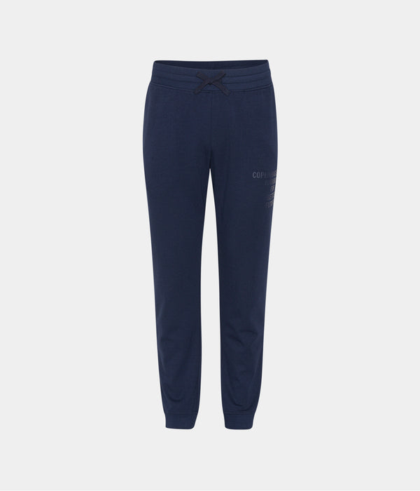 Blå bambus sweatpants med logo