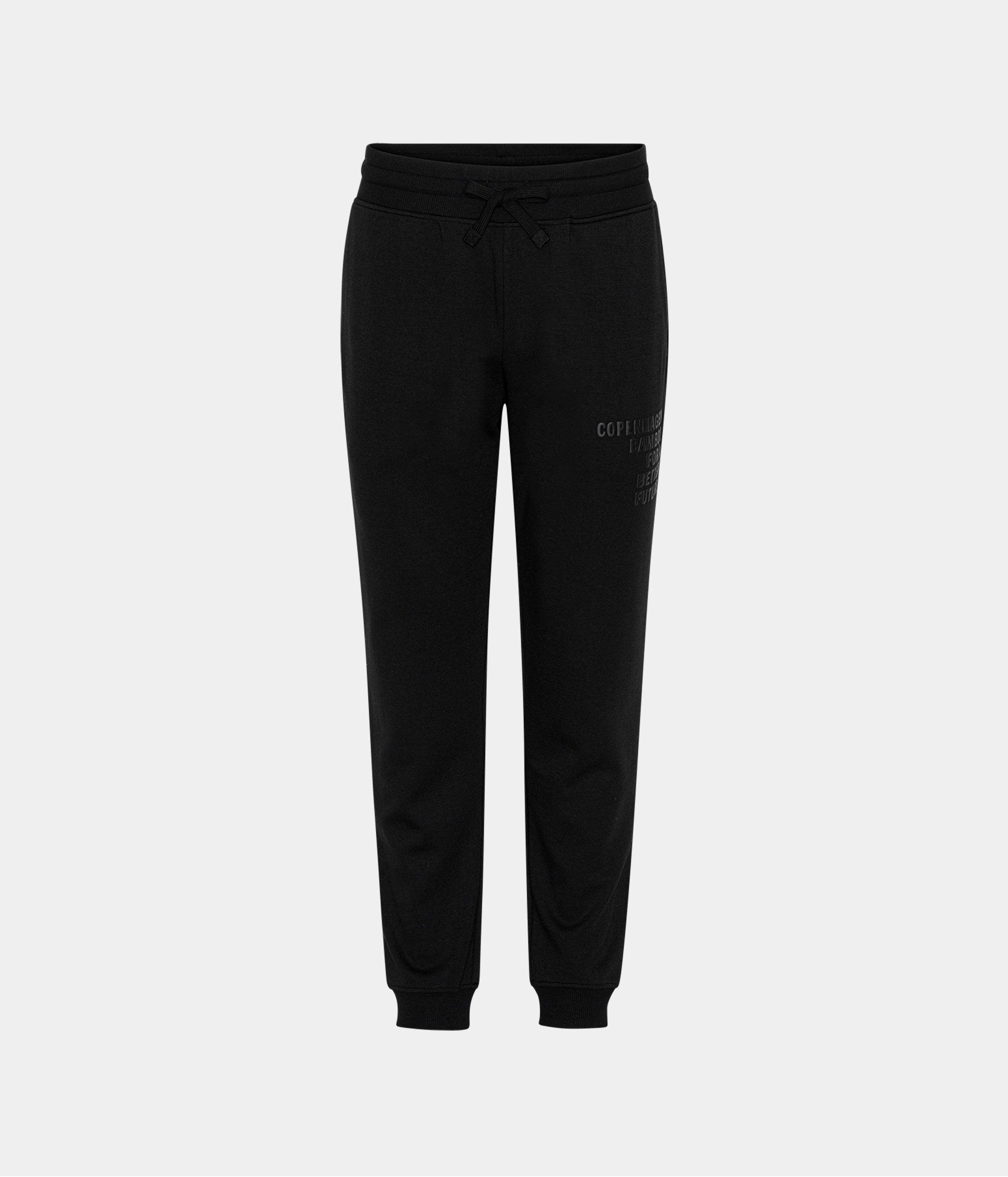 Sort bambus hoodie joggingsæt med logo