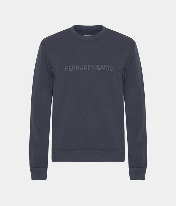 Grå bambus sweatshirt med logo