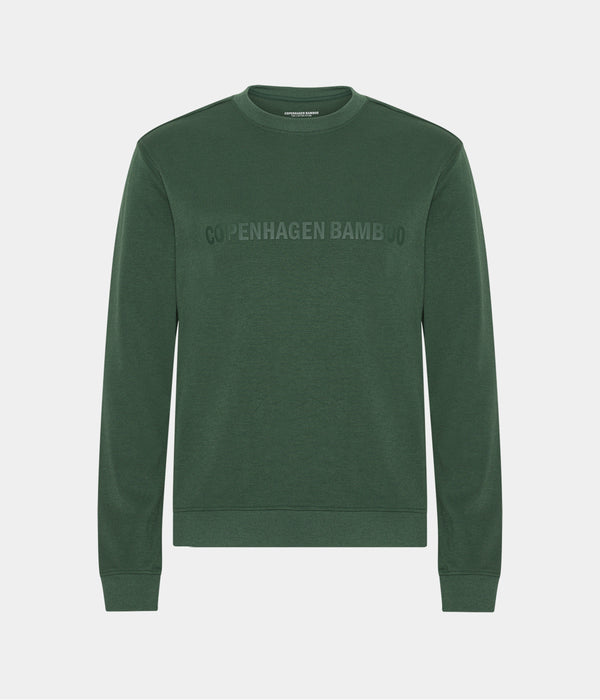Grøn bambus sweatshirt med logo