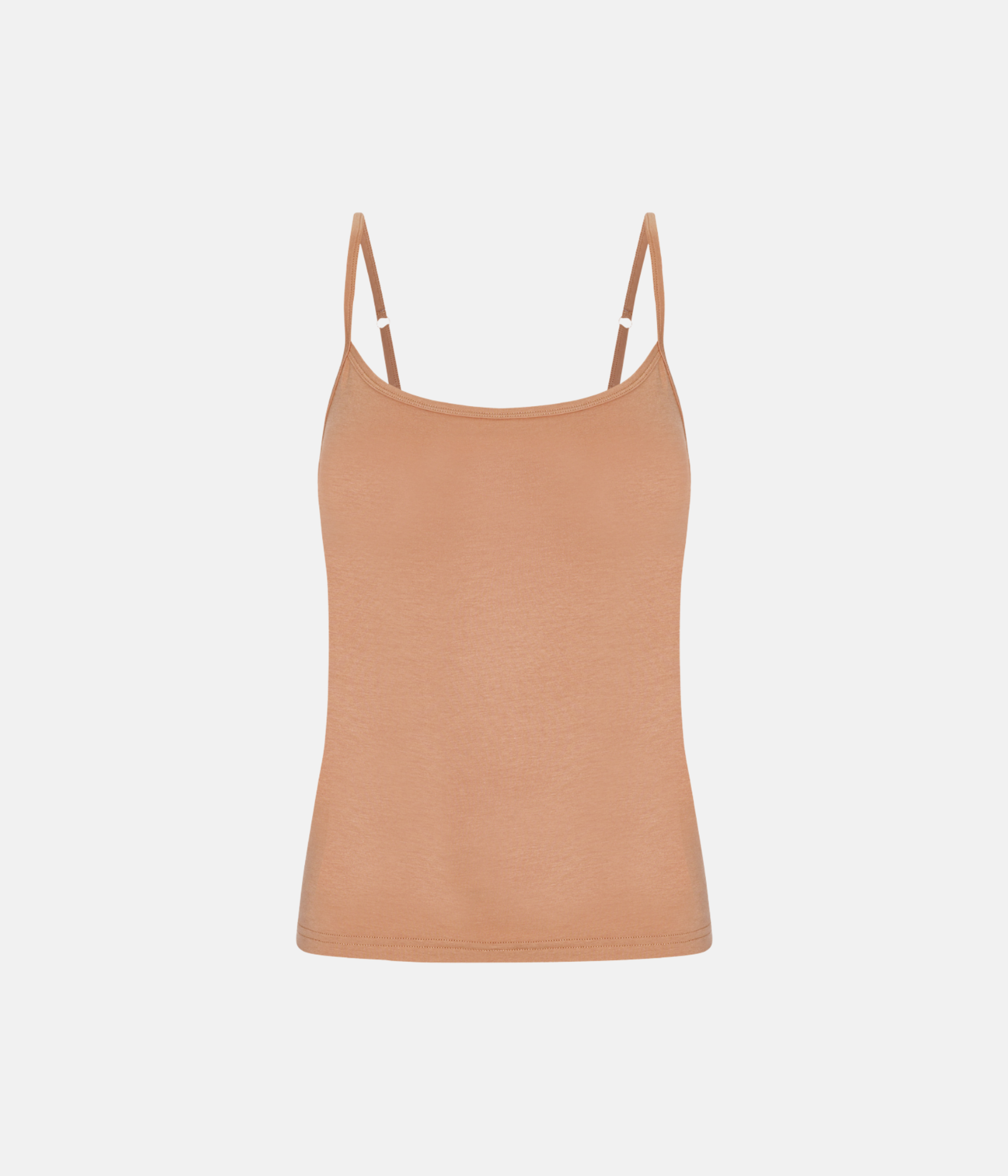 2 stk Tan bambus toppe med tynde stropper