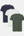3 pak bambus T-shirt hvid/night sky/forest night