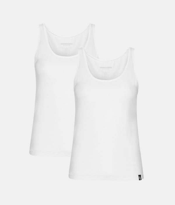 Hvide bambus tank top - 2 pak S Copenhagen Bamboo