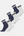 6 par bambus tennissokker hvide med sorte striber/navy med hvide striber