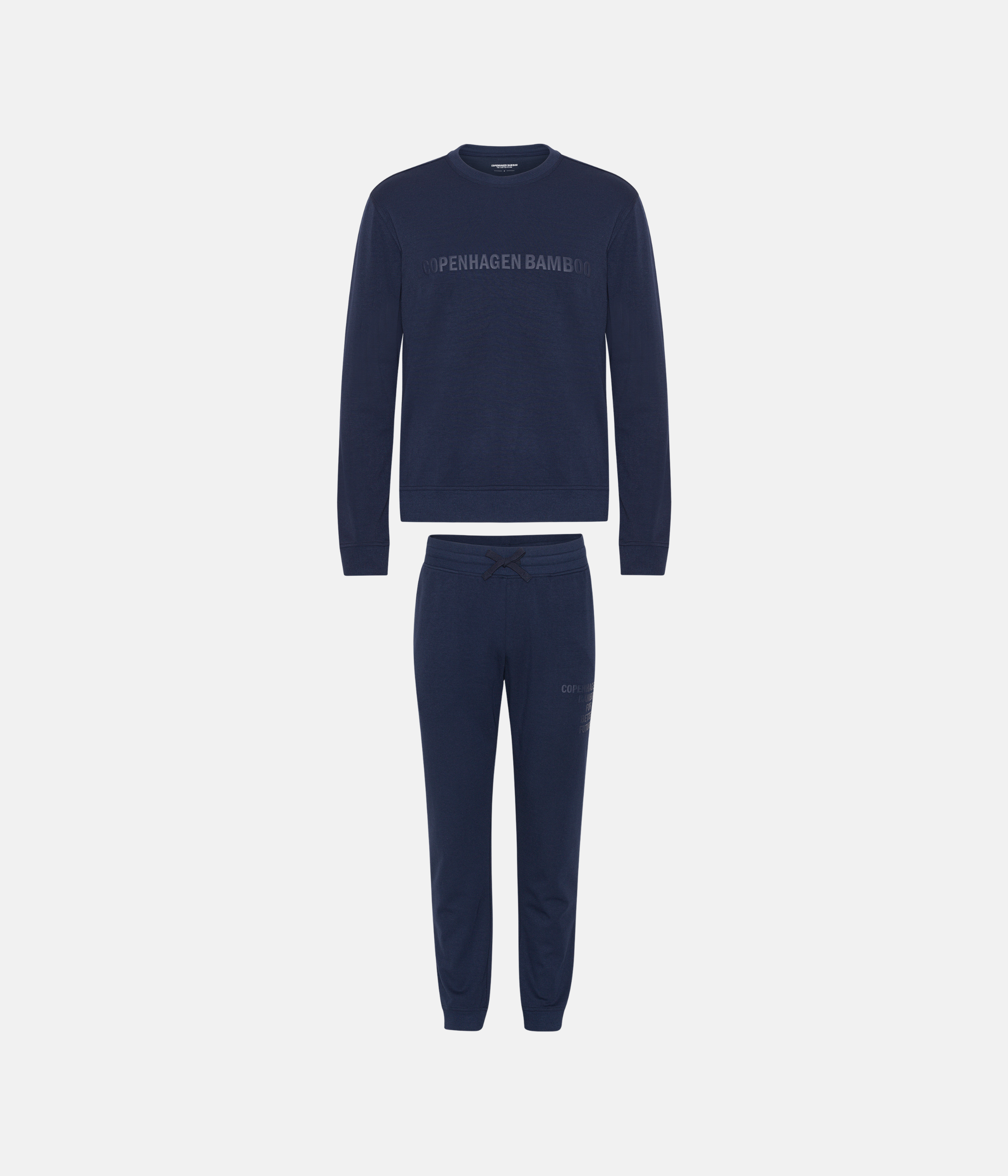 Navy bambus joggingsæt med logo