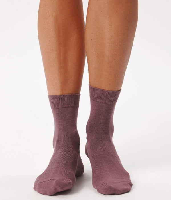 10 par bambus strømper low cut hvid/mauve mix