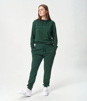 Grønt bambus hoodie joggingsæt med logo XS   Copenhagen Bamboo