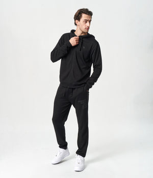 Sort bambus hoodie joggingsæt med lynlås XS   Copenhagen Bamboo