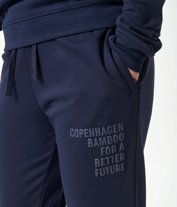 Navy bambus hoodie joggingsæt med logo    Copenhagen Bamboo