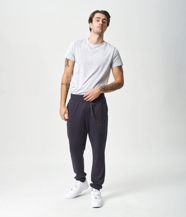 Mørkegrå bambus sweatpants med logo