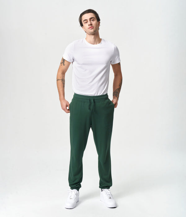 Grønne bambus sweatpants med logo