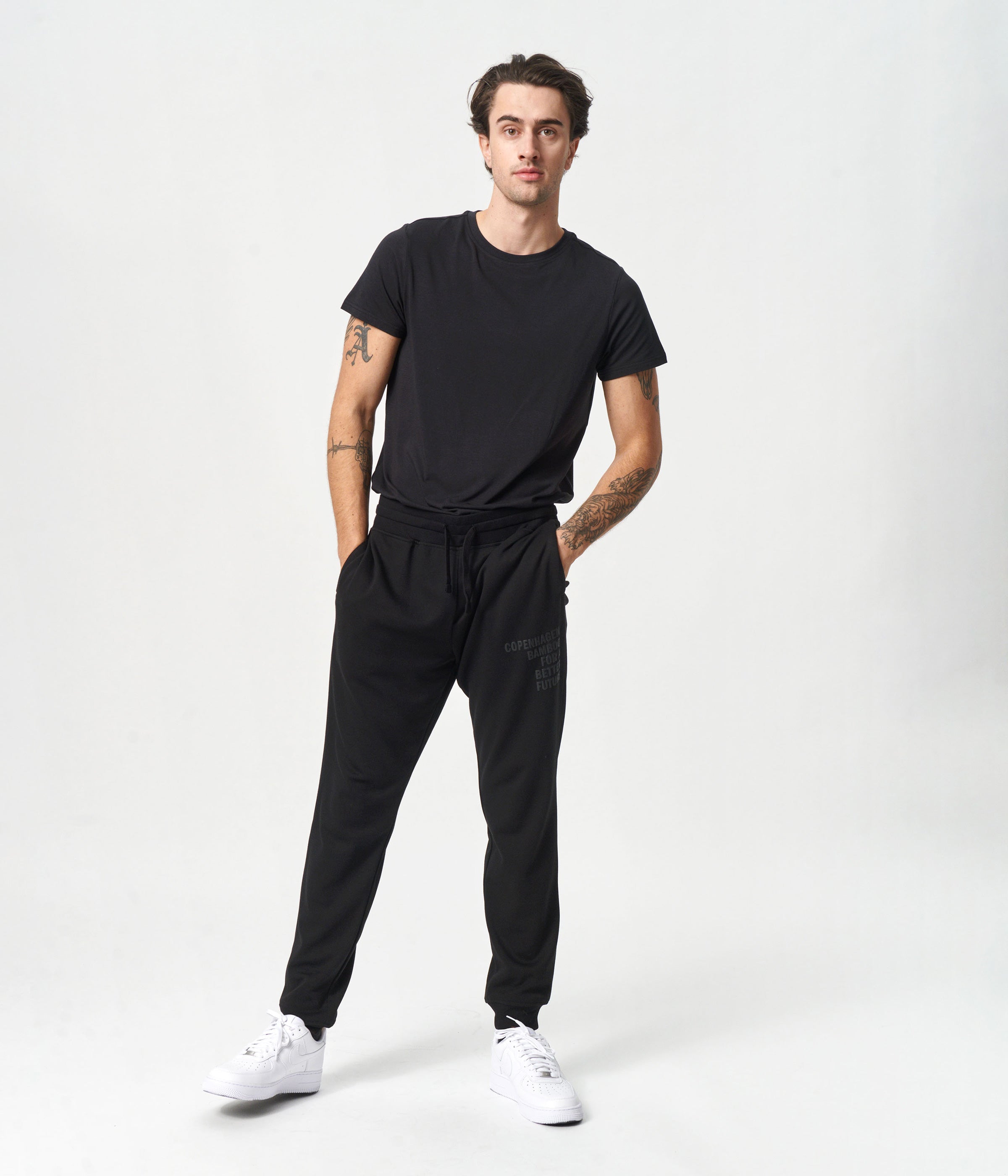 Sorte bambus sweatpants med logo    Copenhagen Bamboo