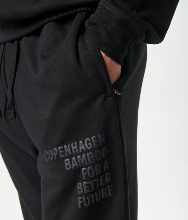 Sort bambus hoodie joggingsæt med logo    Copenhagen Bamboo