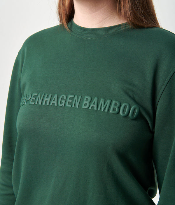 Grønt bambus joggingsæt med logo