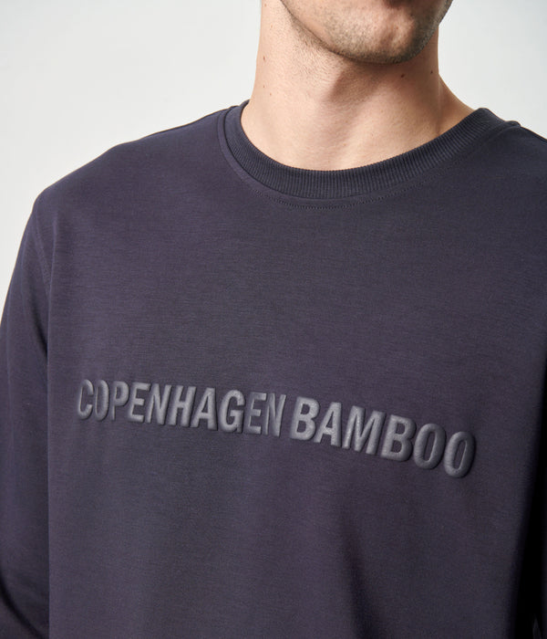 Mørkegråt bambus joggingsæt med logo