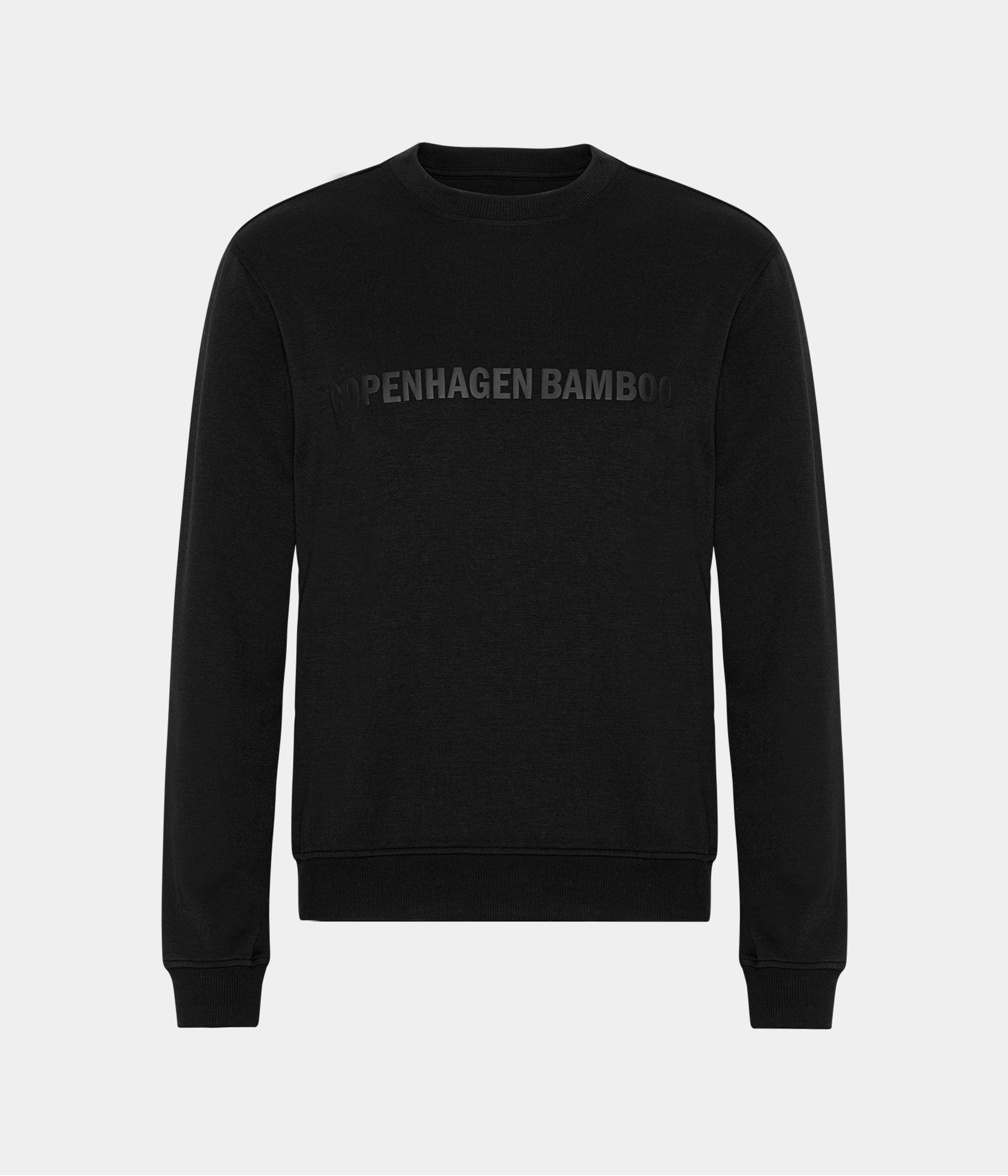 Sort bambus joggingsæt med logo