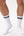 6 par bambus tennissokker sort med hvide striber/hvid med sorte striber