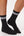 6 par bambus tennissokker sort med hvide striber/navy med hvide striber