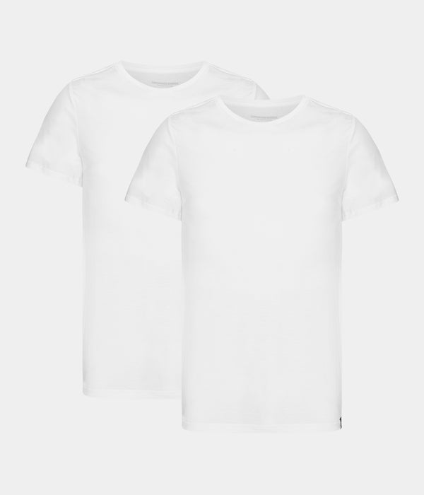Hvide slim fit crew neck bambus T-shirts - 2 pak S   Copenhagen Bamboo